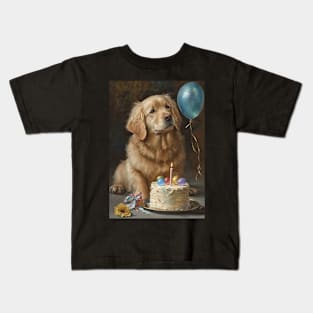 Golden Retriever Dog Birthday Card Kids T-Shirt